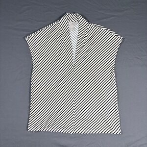 H&M Womens Striped Sleeveless Blouse Small Work Office Top Polyester Elastane